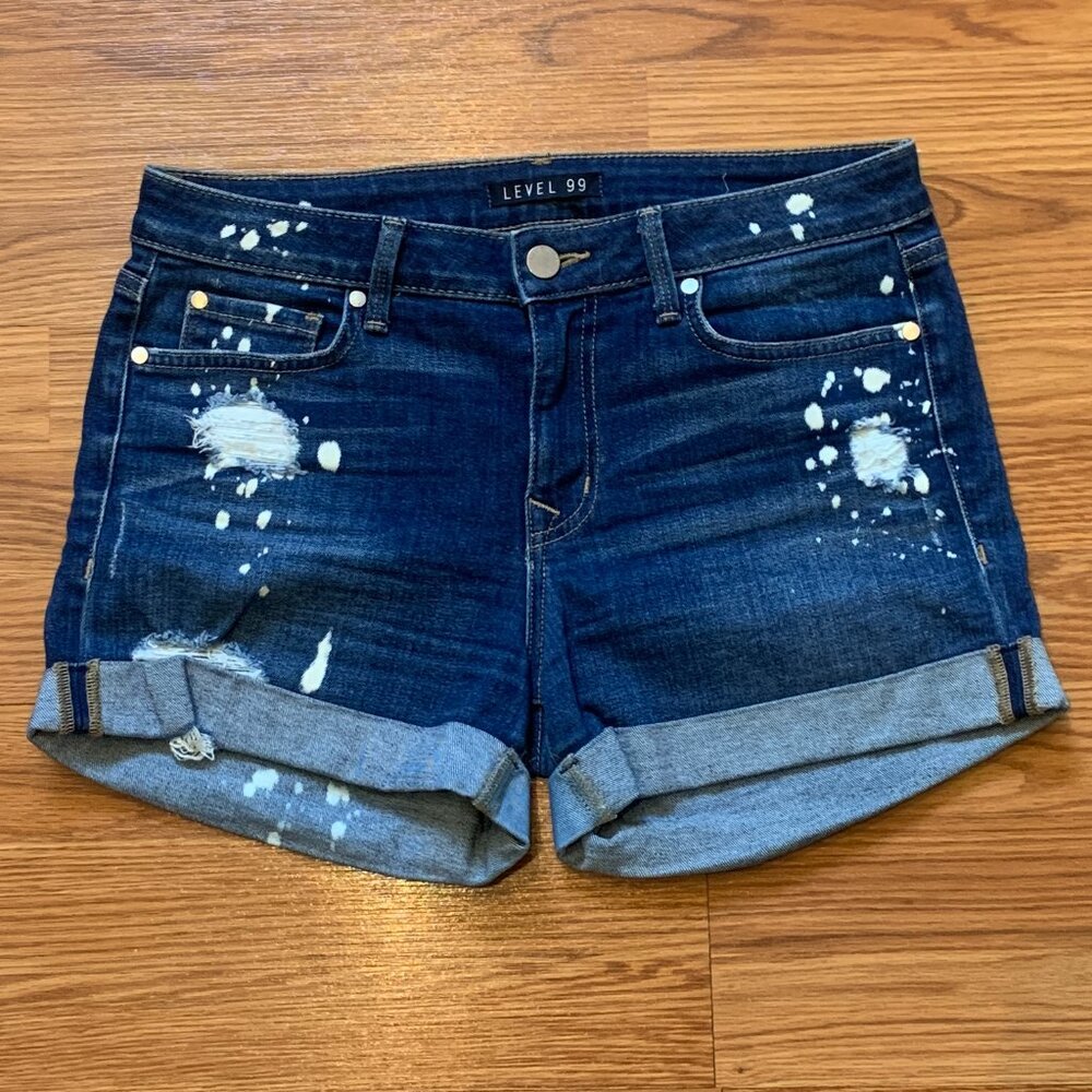 NWOT Level 99 Distressed Denim Shorts